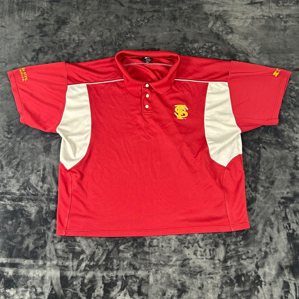 Starter Polo Shirt Mens 2XL Red Florida State Seminoles FSU NCAA S/S Athletic